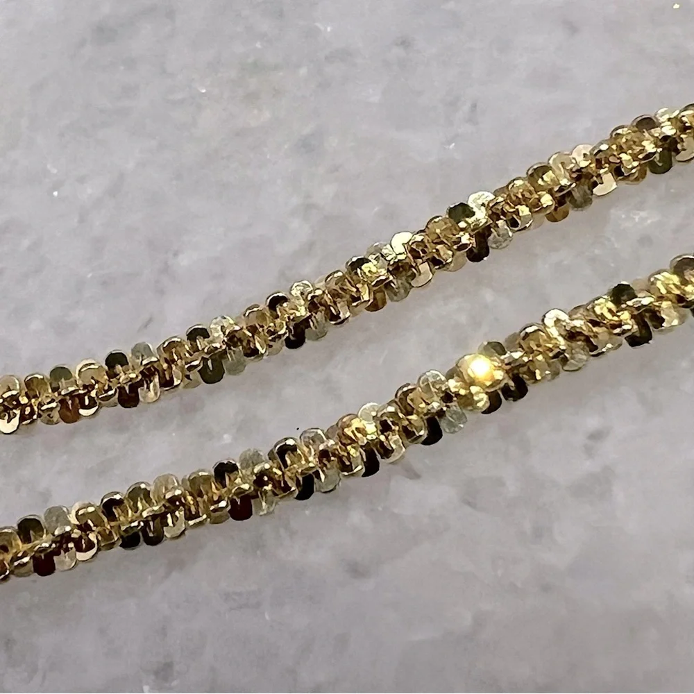 14K YG Sterling Silver 24” Italian Sparkle Chain